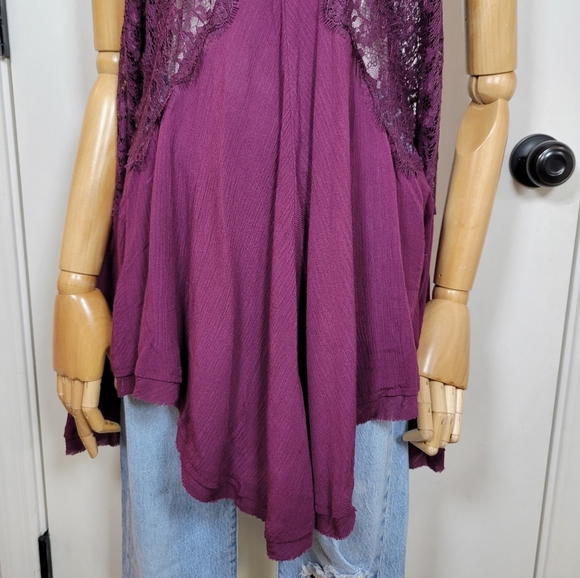 Free People Oversized Tank Dress Purple Sleeveless Mini Relaxed Fit Size XS - Picture 2 of 11